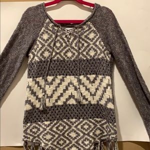 Grey and white girls sweater